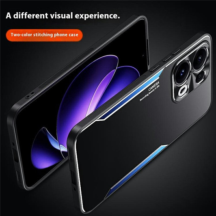 For Oppo Reno13 Pro 5G Case Aluminum Alloy + TPU Shockproof Phone Cover - Blue