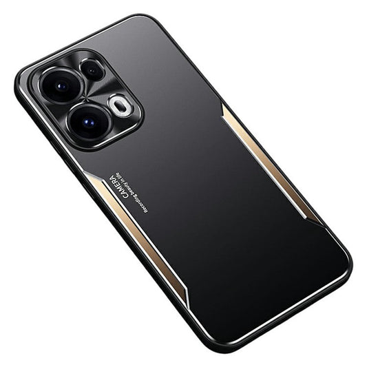 For Oppo Reno13 Pro 5G Case Aluminum Alloy + TPU Shockproof Phone Cover - Gold