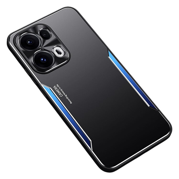 For Oppo Reno13 5G (Global) Case Aluminum Alloy + TPU Shockproof Phone Cover - Blue