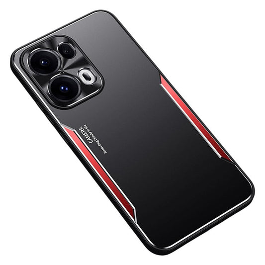 For Oppo Reno13 5G (Global) Case Aluminum Alloy + TPU Shockproof Phone Cover - Red