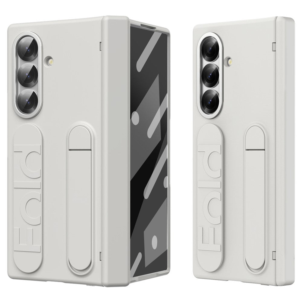 For Samsung Galaxy Z Fold7 5G Case Kickstand Wristband Hard PC Phone Cover - White