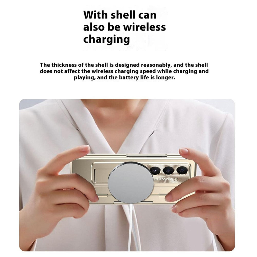 For Samsung Galaxy Z Fold7 5G Case Hinge Protection Hard PC Phone Cover with Screen Film / Stylus - Transparent