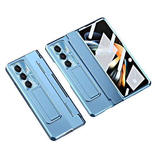 For Samsung Galaxy Z Fold7 5G Case Hinge Protection Hard PC Phone Cover with Screen Film - Blue