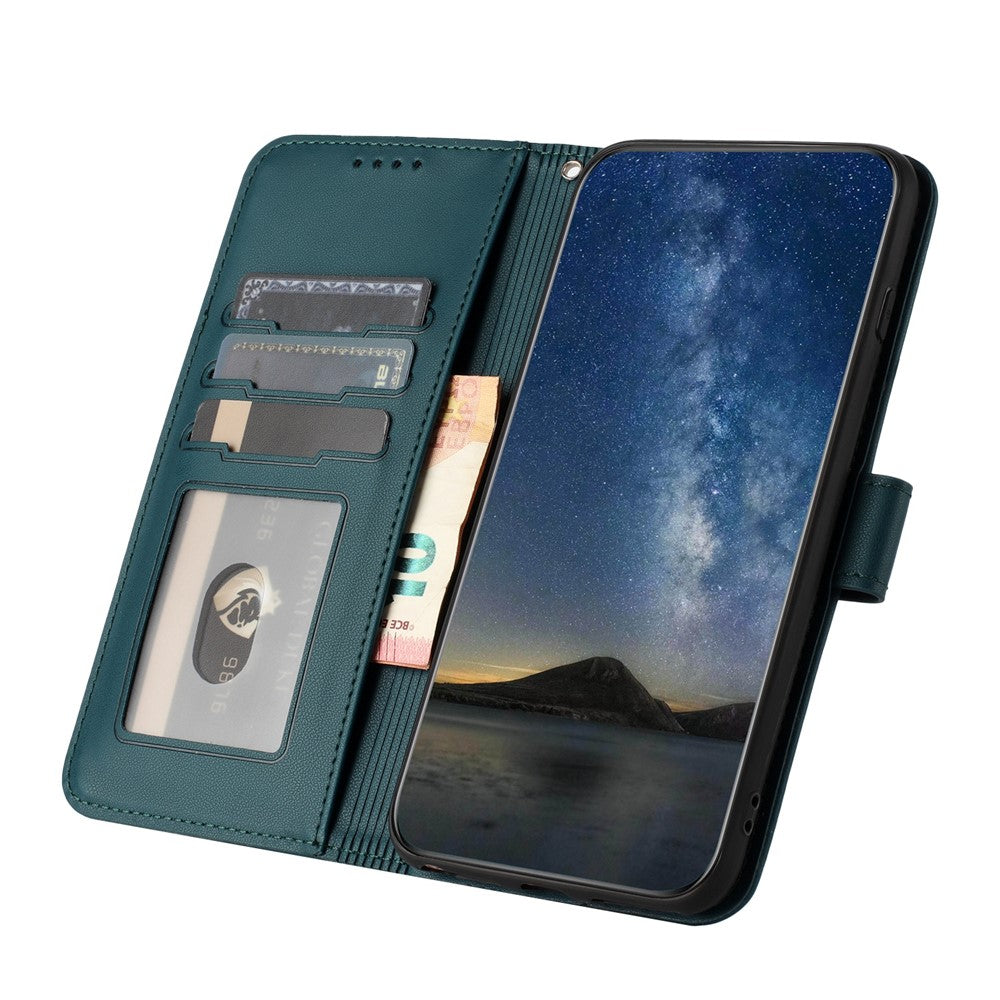 For iPhone 17 Pro Max Phone Cases Mandala Flower Leather Wallet Mobile Cover with Strap - Blackish Green
