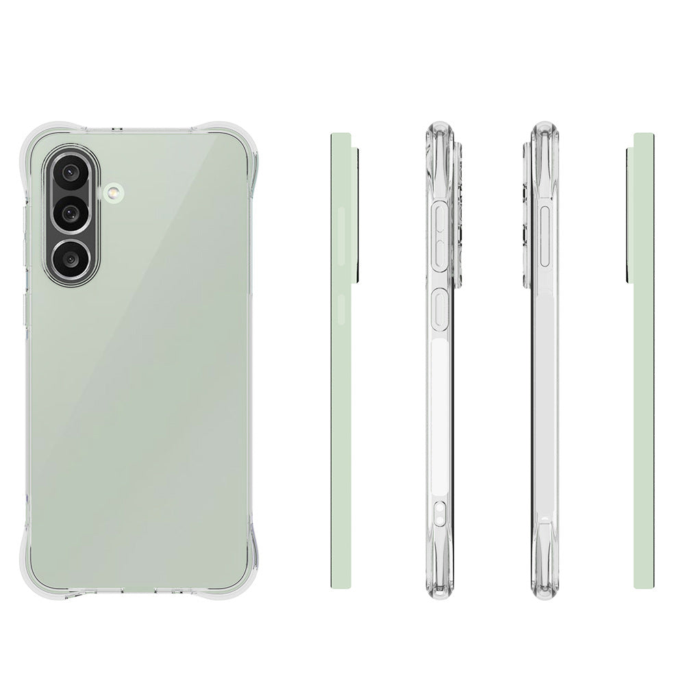 For Samsung Galaxy M56 5G TPU Case WANLONFENG WL2 Series 2.0mm Phone Cover with 2Pcs Tempered Glass Films - Transparent