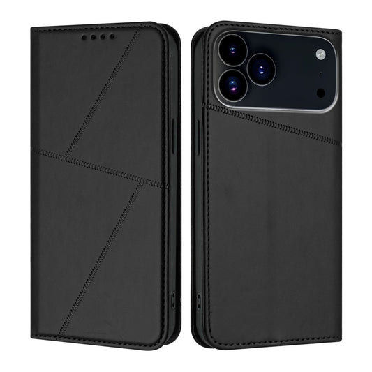 For iPhone 17 Pro Max Wallet Case Magnetic Closure Leather Flip Phone Cover with Stand - Black