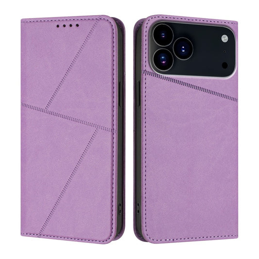 For iPhone 17 Pro Max Wallet Case Magnetic Closure Leather Flip Phone Cover with Stand - Purple