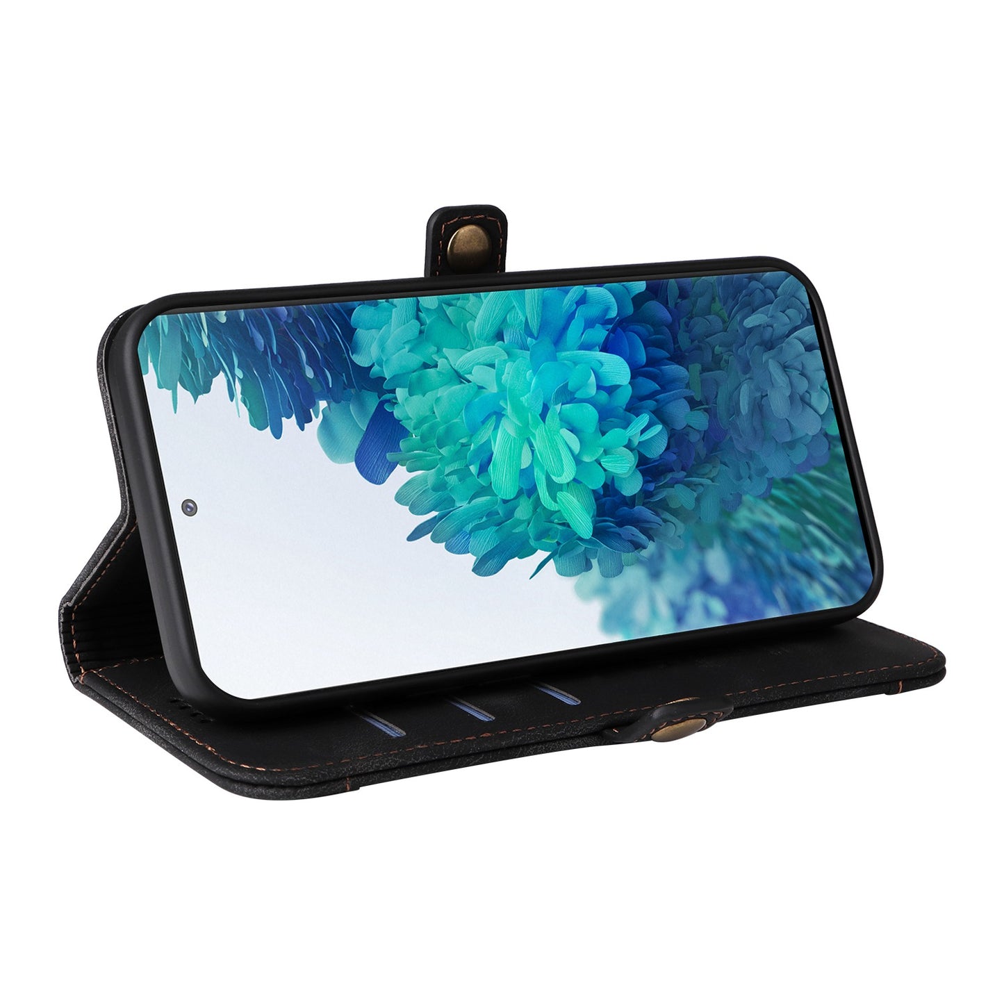 YIKATU YK-002 For Samsung Galaxy S20 FE 4G / 5G / S20 FE 2022 / S20 Lite Skin-touch Feeling Phone Case, Outer Card Slot Design PU Leather Cellphone Guard Wallet Stand Shell - Black