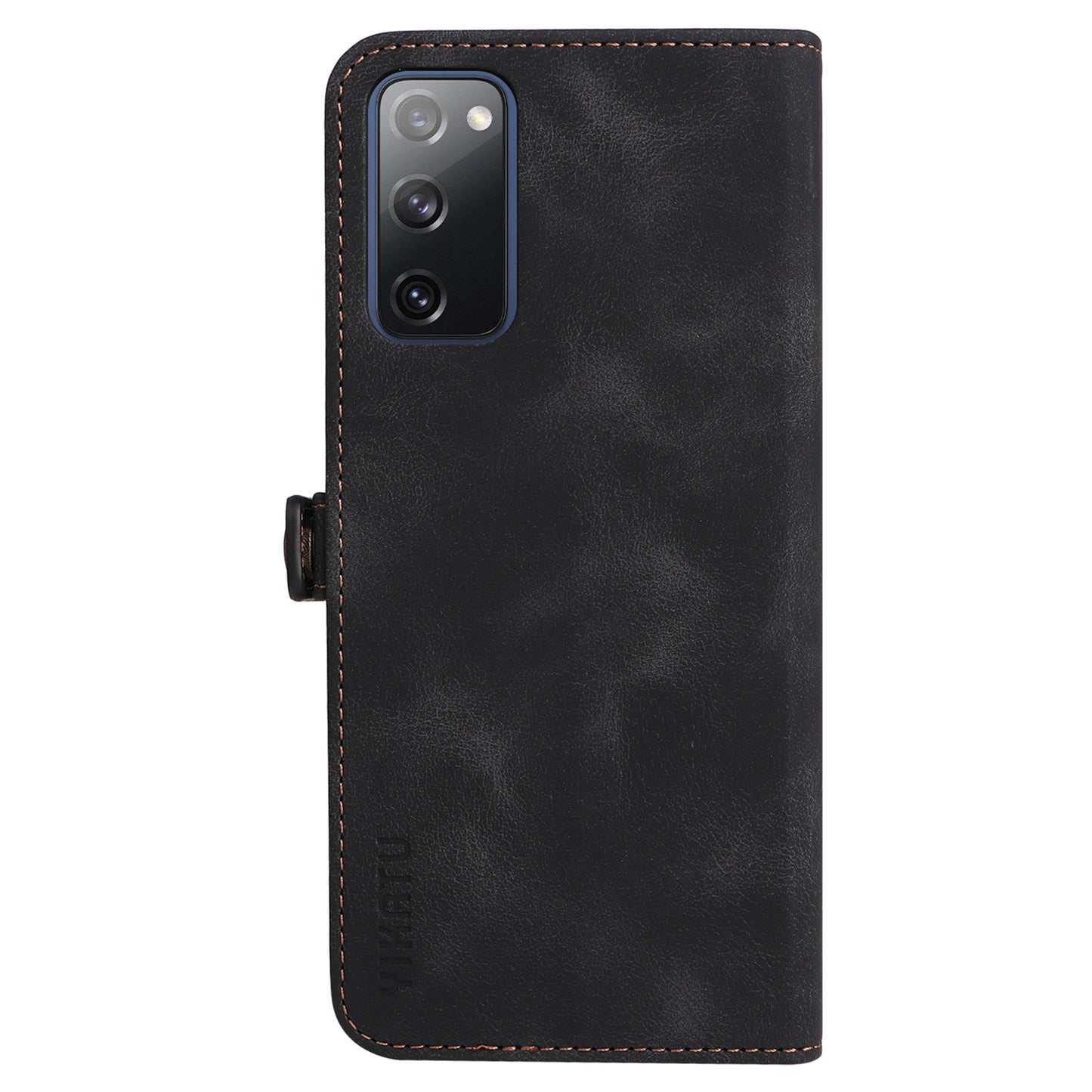 YIKATU YK-002 For Samsung Galaxy S20 FE 4G / 5G / S20 FE 2022 / S20 Lite Skin-touch Feeling Phone Case, Outer Card Slot Design PU Leather Cellphone Guard Wallet Stand Shell - Black