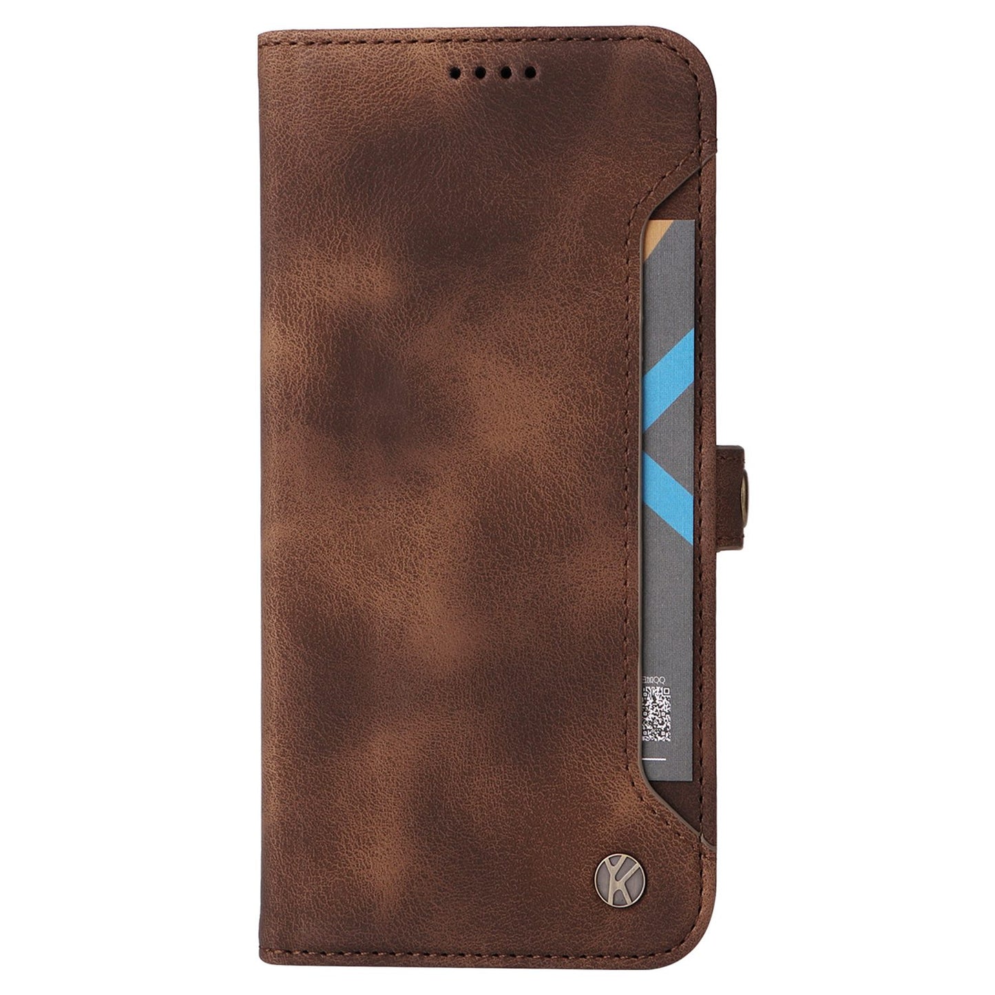 YIKATU YK-002 For Samsung Galaxy S20 FE 4G / 5G / S20 FE 2022 / S20 Lite Skin-touch Feeling Phone Case, Outer Card Slot Design PU Leather Cellphone Guard Wallet Stand Shell - Brown