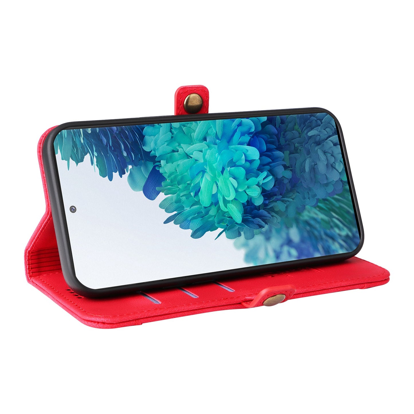 YIKATU YK-002 For Samsung Galaxy S20 FE 4G / 5G / S20 FE 2022 / S20 Lite Skin-touch Feeling Phone Case, Outer Card Slot Design PU Leather Cellphone Guard Wallet Stand Shell - Red