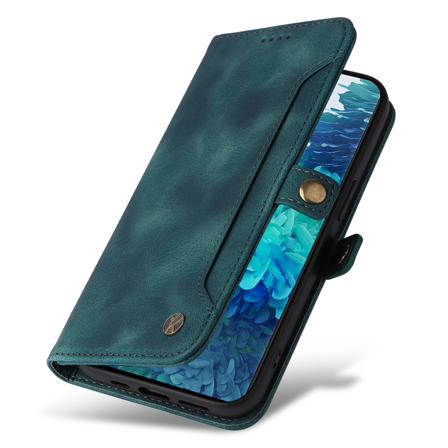 YIKATU YK-002 For Samsung Galaxy S20 FE 4G / 5G / S20 FE 2022 / S20 Lite Skin-touch Feeling Phone Case, Outer Card Slot Design PU Leather Cellphone Guard Wallet Stand Shell - Blue