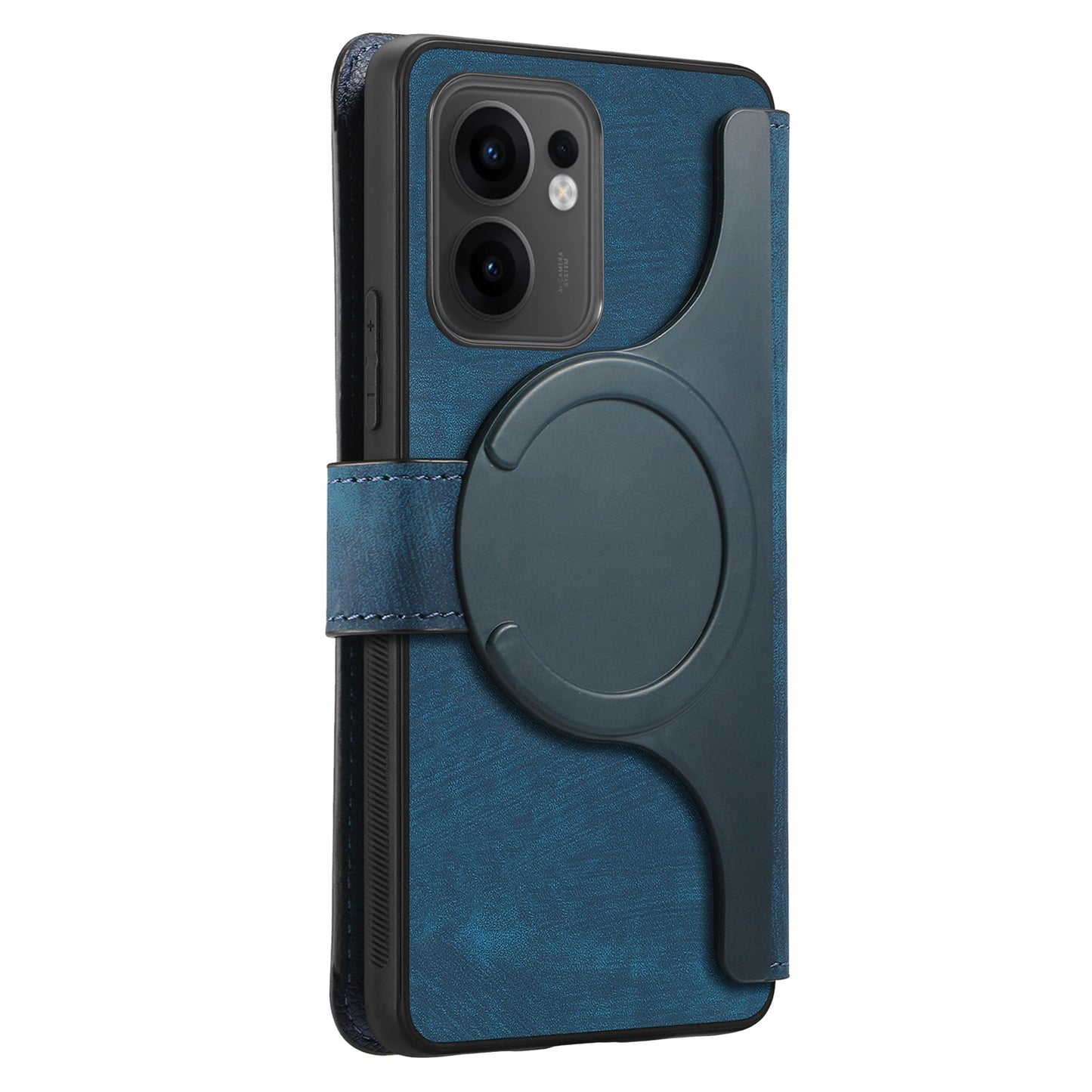 For Oppo Reno13 F 5G Magnetic Case CASENEO Detachable Leather Phone Wallet Cover - Dark Blue