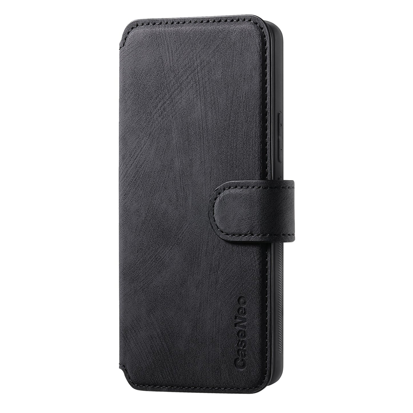 For Oppo Reno13 F 5G Magnetic Case CASENEO Detachable Leather Phone Wallet Cover - Black