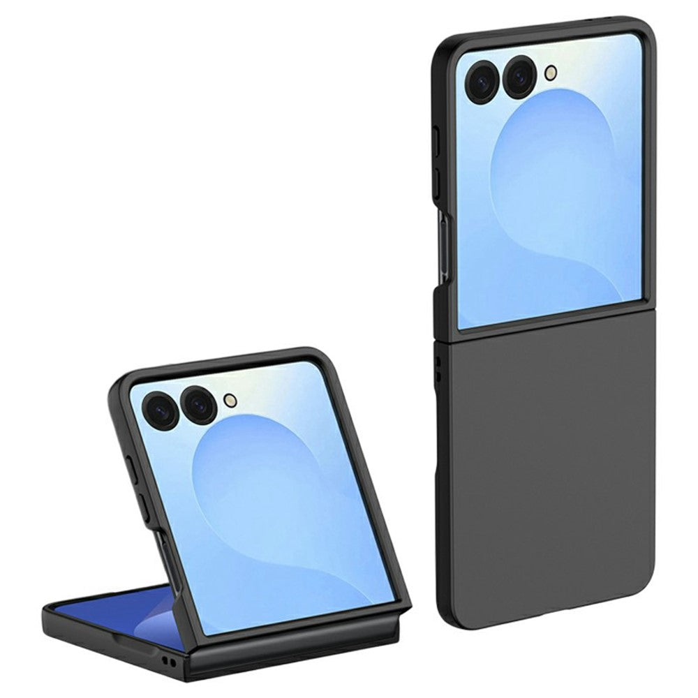 For Samsung Galaxy Z Flip7 5G Case Skin-Touch Texture Hard PC Folding Phone Cover - Black
