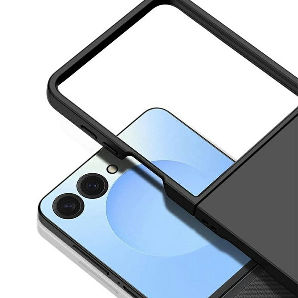 For Samsung Galaxy Z Flip7 5G Case Skin-Touch Texture Hard PC Folding Phone Cover - Black
