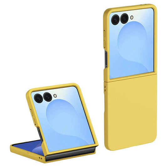 For Samsung Galaxy Z Flip7 5G Case Skin-Touch Texture Hard PC Folding Phone Cover - Yellow