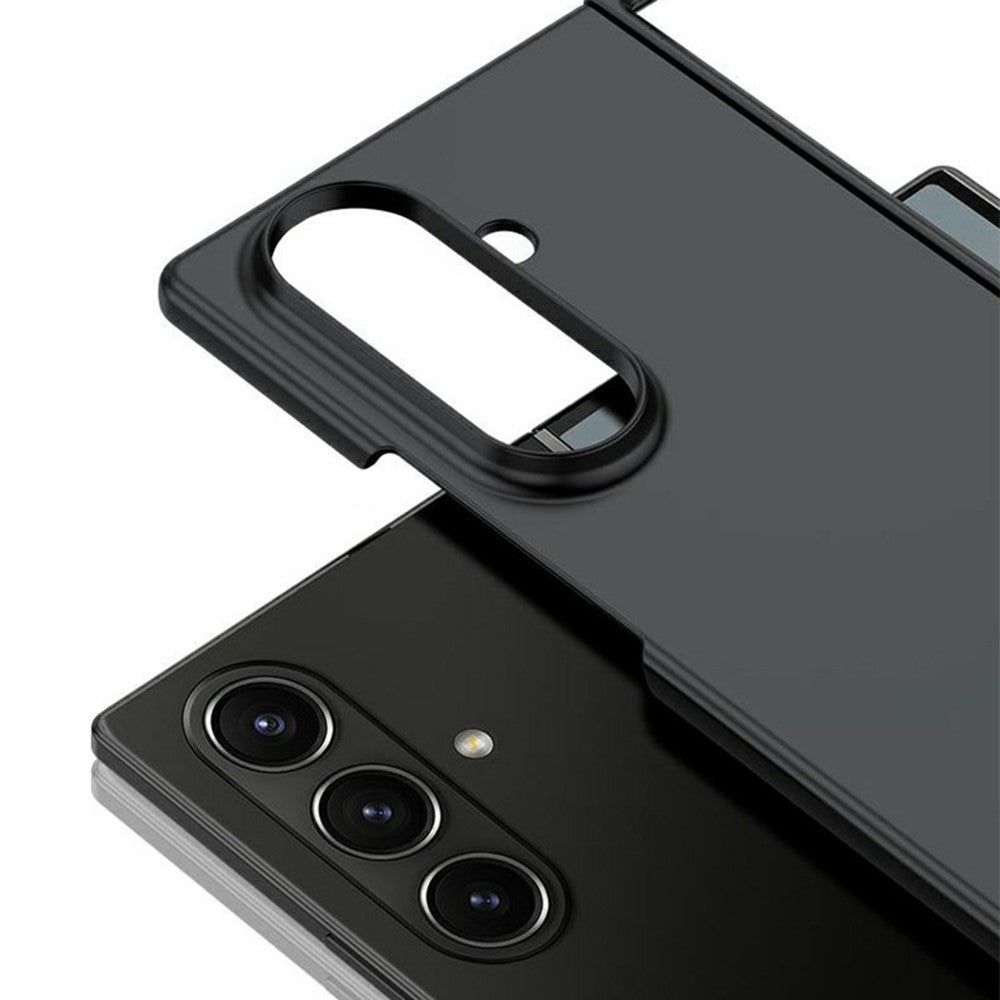 For Samsung Galaxy Z Fold7 5G Case Skin-Touch Texture Hard PC Folding Phone Cover - Black