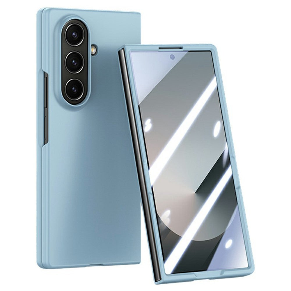 For Samsung Galaxy Z Fold7 5G Case Large Window Hard PC Phone Cover with Small Screen Film - Baby Blue