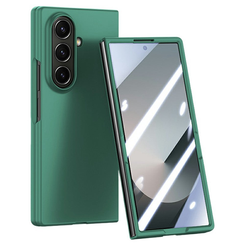 For Samsung Galaxy Z Fold7 5G Case Large Window Hard PC Phone Cover with Small Screen Film - Dark Green