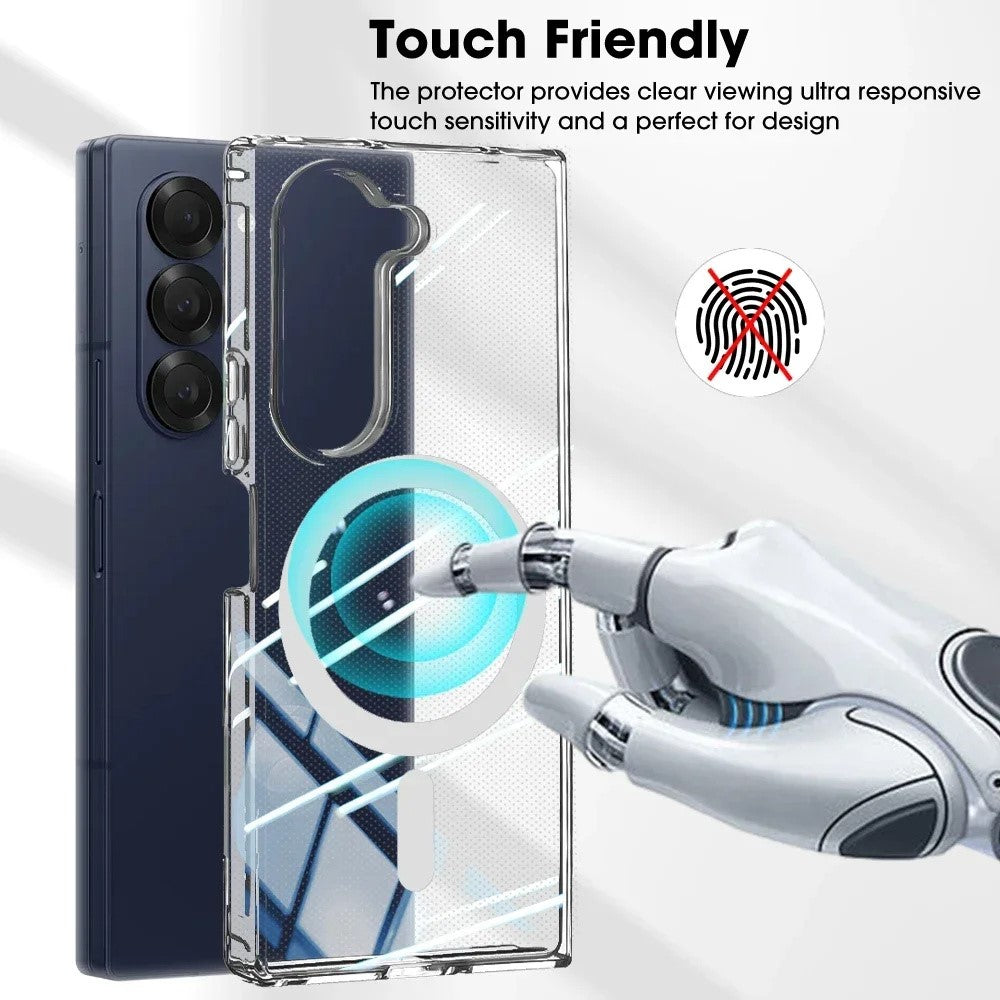 For Samsung Galaxy Z Fold7 5G Case Compatible with MagSafe TPU + Acrylic Clear Phone Cover