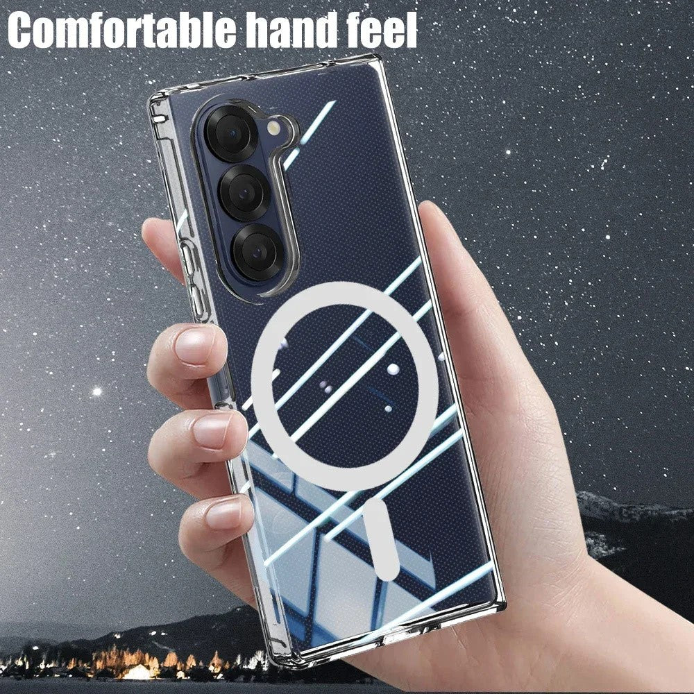 For Samsung Galaxy Z Fold7 5G Case Compatible with MagSafe TPU + Acrylic Clear Phone Cover