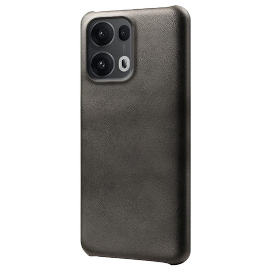 For Oppo Reno13 Pro 5G Case Calf Texture PU Leather Hard PC Protective Phone Cover - Black