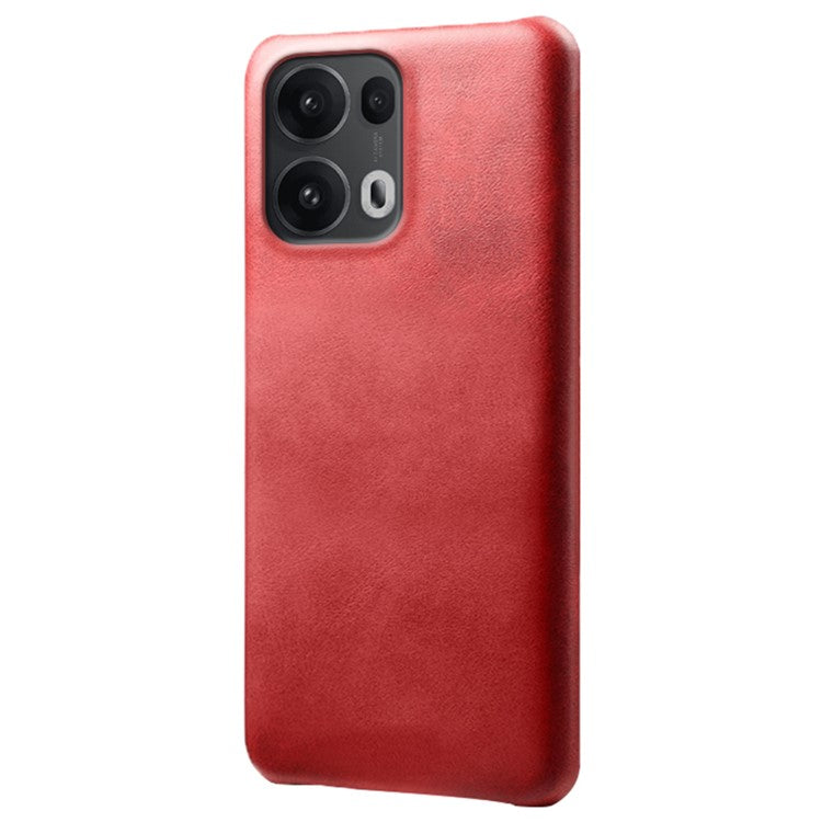 For Oppo Reno13 Pro 5G Case Calf Texture PU Leather Hard PC Protective Phone Cover - Red
