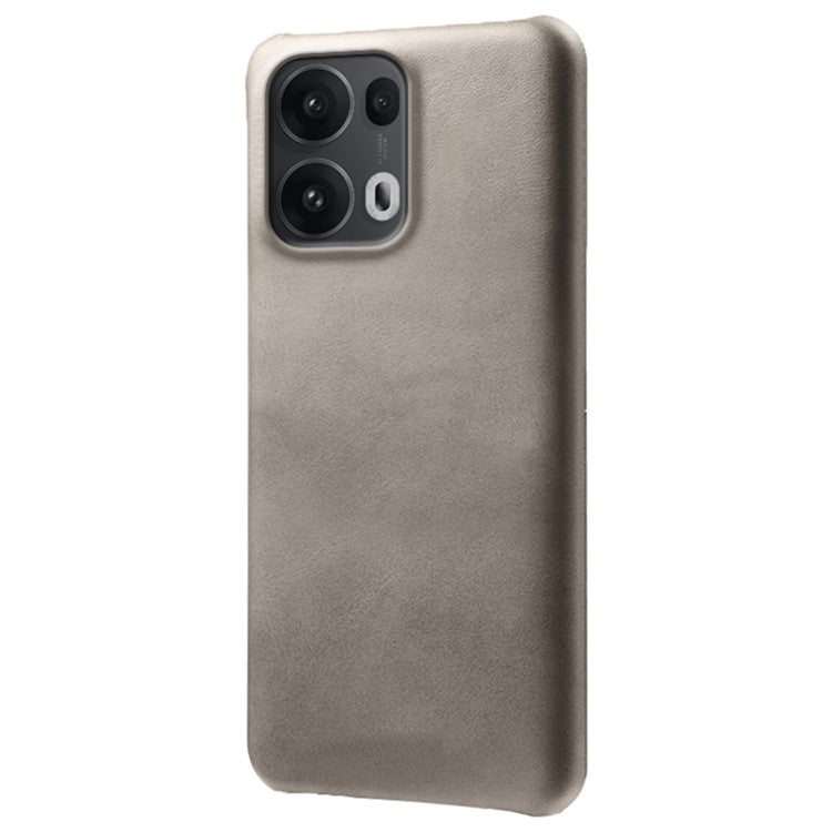 For Oppo Reno13 Pro 5G Case Calf Texture PU Leather Hard PC Protective Phone Cover - Grey