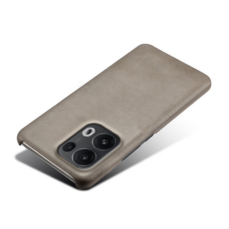 For Oppo Reno13 Pro 5G Case Calf Texture PU Leather Hard PC Protective Phone Cover - Grey