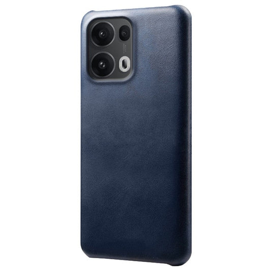 For Oppo Reno13 Pro 5G Case Calf Texture PU Leather Hard PC Protective Phone Cover - Blue