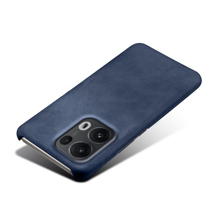 For Oppo Reno13 Pro 5G Case Calf Texture PU Leather Hard PC Protective Phone Cover - Blue