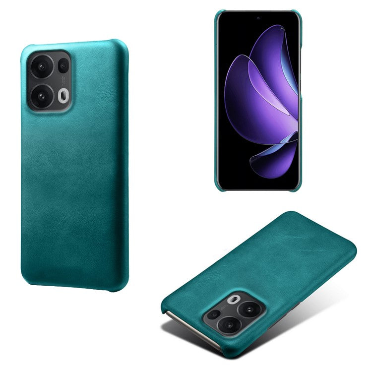 For Oppo Reno13 Pro 5G Case Calf Texture PU Leather Hard PC Protective Phone Cover - Green