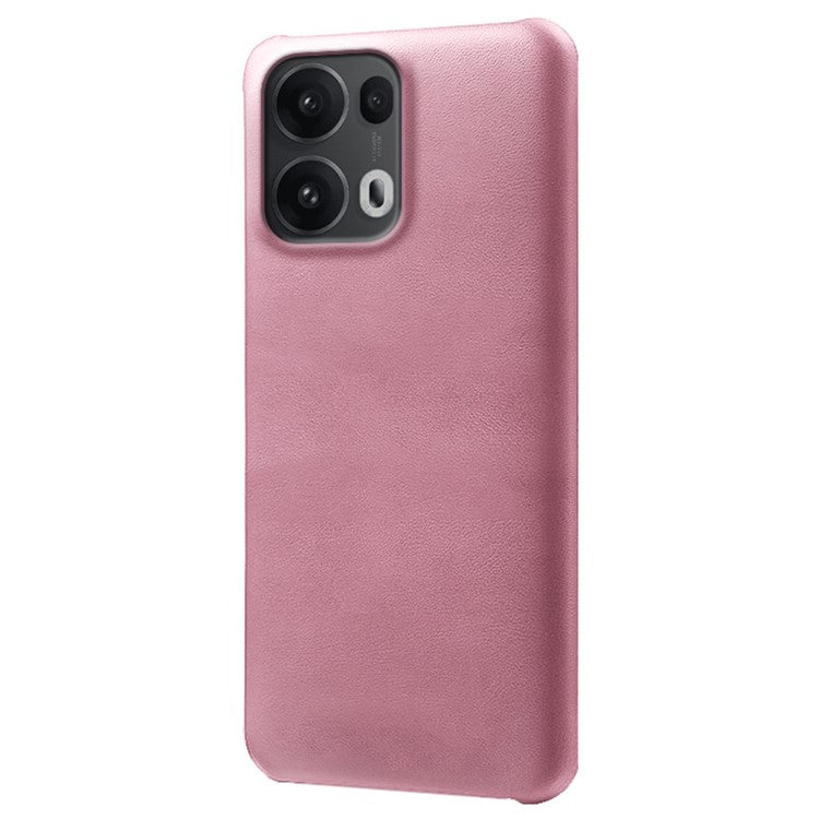 For Oppo Reno13 Pro 5G Case Calf Texture PU Leather Hard PC Protective Phone Cover - Rose Gold