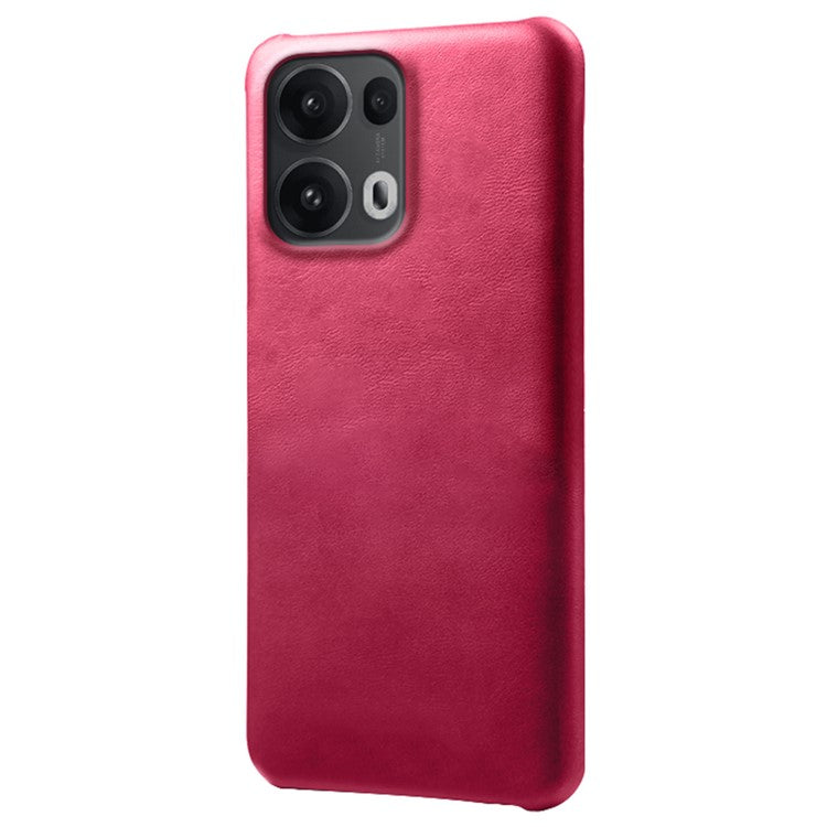 For Oppo Reno13 Pro 5G Case Calf Texture PU Leather Hard PC Protective Phone Cover - Rose