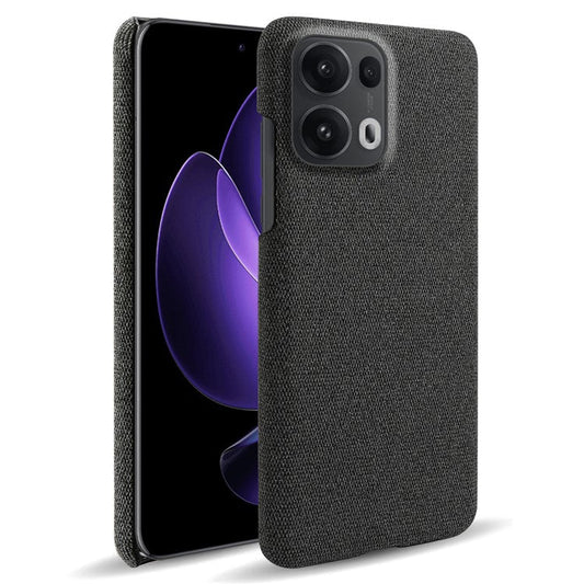 For Oppo Reno13 Pro 5G Phone Case Cloth Texture Anti-Scratch Protective PC Back Cover - Black