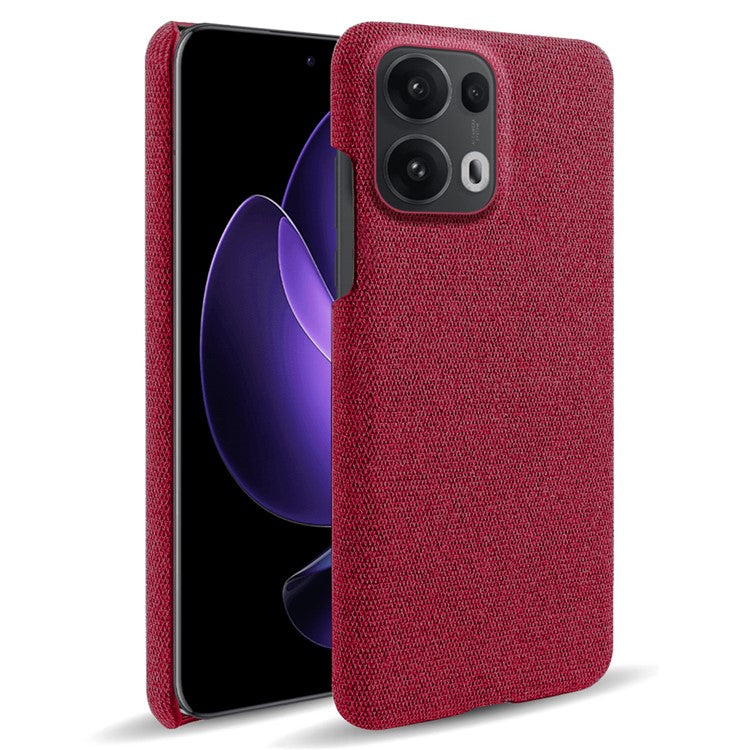 For Oppo Reno13 Pro 5G Phone Case Cloth Texture Anti-Scratch Protective PC Back Cover - Red