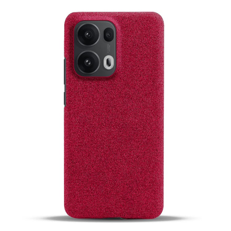 For Oppo Reno13 Pro 5G Phone Case Cloth Texture Anti-Scratch Protective PC Back Cover - Red