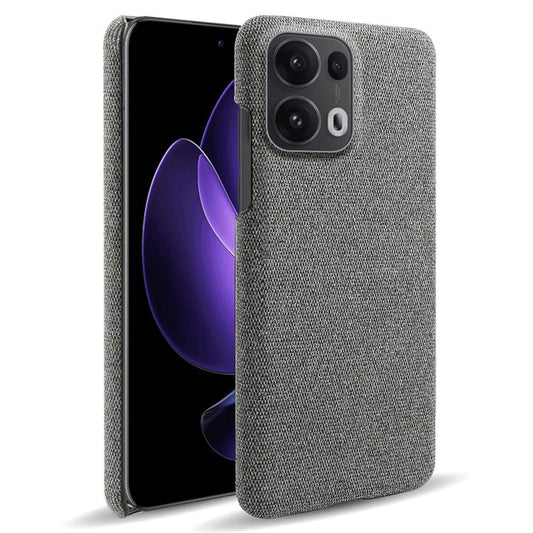 For Oppo Reno13 Pro 5G Phone Case Cloth Texture Anti-Scratch Protective PC Back Cover - Grey