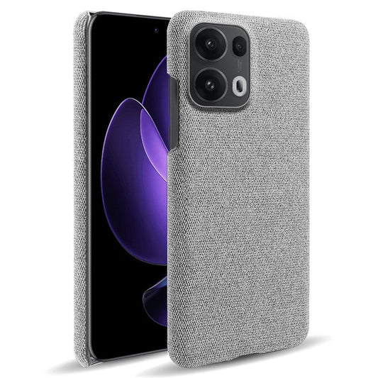 For Oppo Reno13 Pro 5G Phone Case Cloth Texture Anti-Scratch Protective PC Back Cover - Light Grey