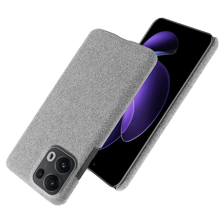 For Oppo Reno13 Pro 5G Phone Case Cloth Texture Anti-Scratch Protective PC Back Cover - Light Grey