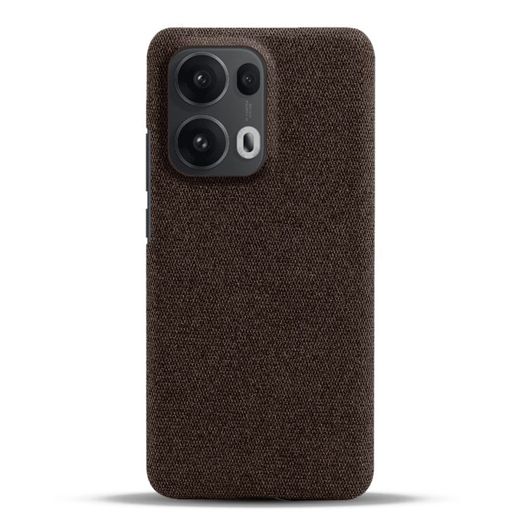 For Oppo Reno13 Pro 5G Phone Case Cloth Texture Anti-Scratch Protective PC Back Cover - Brown