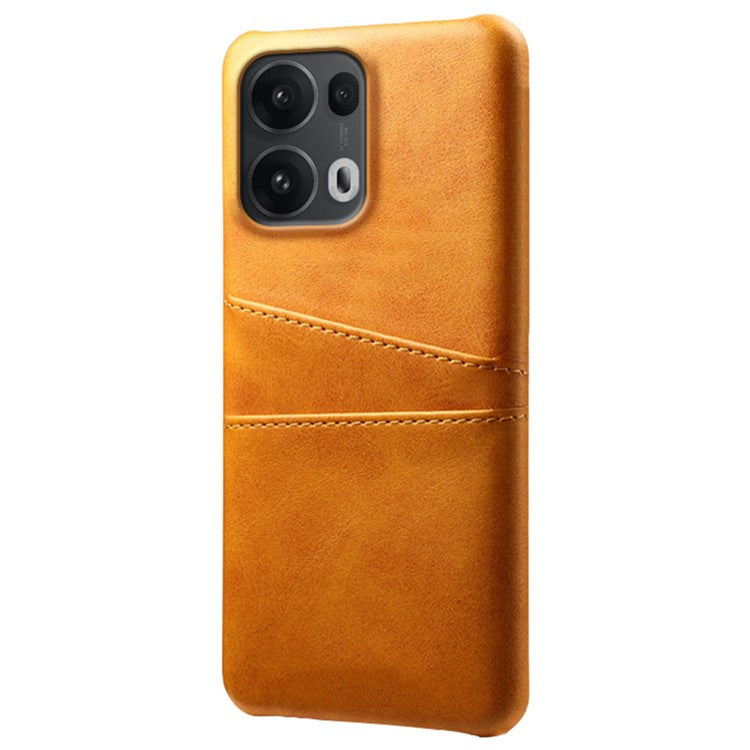 For Oppo Reno13 Pro 5G Case Dual Card Slots PU Leather + Hard PC Phone Cover - Orange