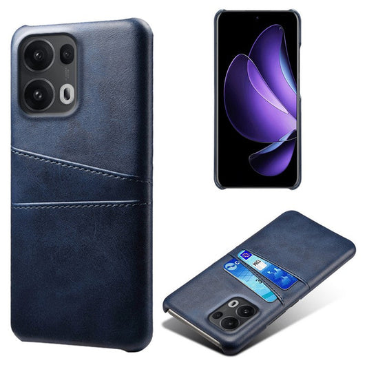 For Oppo Reno13 Pro 5G Case Dual Card Slots PU Leather + Hard PC Phone Cover - Blue