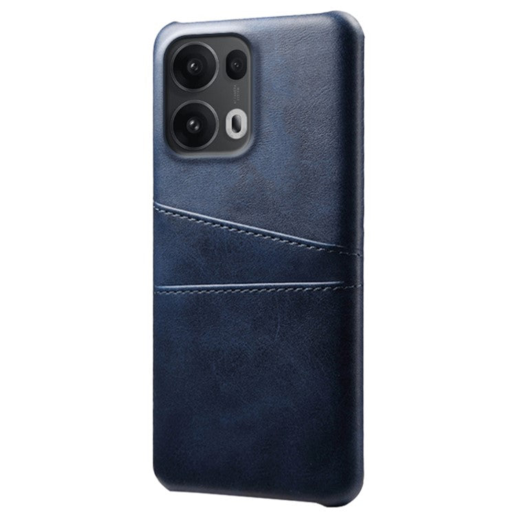 For Oppo Reno13 Pro 5G Case Dual Card Slots PU Leather + Hard PC Phone Cover - Blue