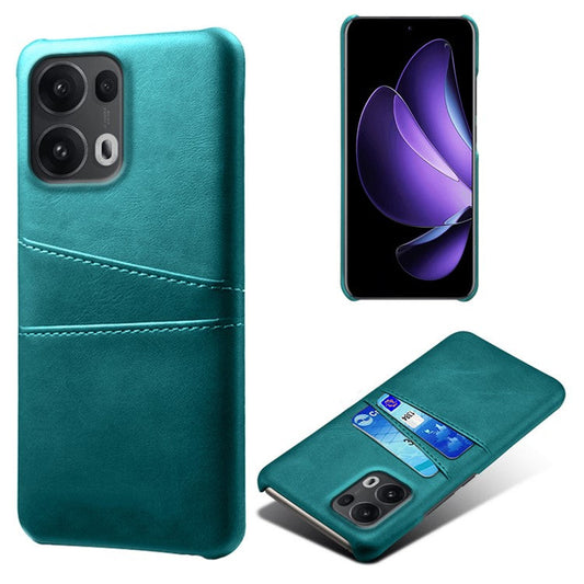 For Oppo Reno13 Pro 5G Case Dual Card Slots PU Leather + Hard PC Phone Cover - Green