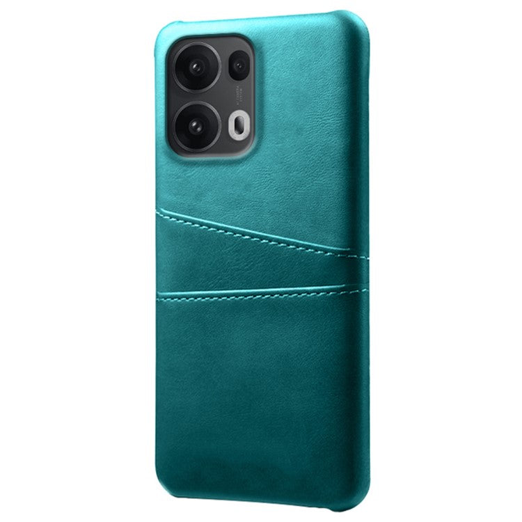 For Oppo Reno13 Pro 5G Case Dual Card Slots PU Leather + Hard PC Phone Cover - Green