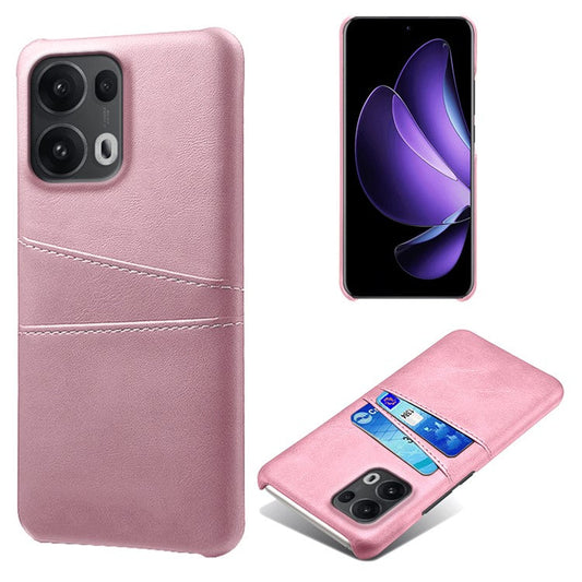 For Oppo Reno13 Pro 5G Case Dual Card Slots PU Leather + Hard PC Phone Cover - Rose Gold