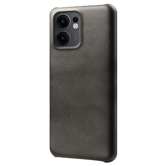 For Oppo Reno13 F 5G Case Calf Texture PU Leather Hard PC Protective Phone Cover - Black