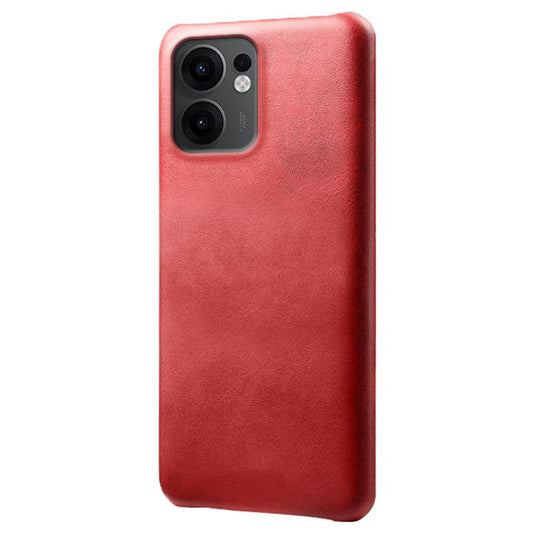 For Oppo Reno13 F 5G Case Calf Texture PU Leather Hard PC Protective Phone Cover - Red